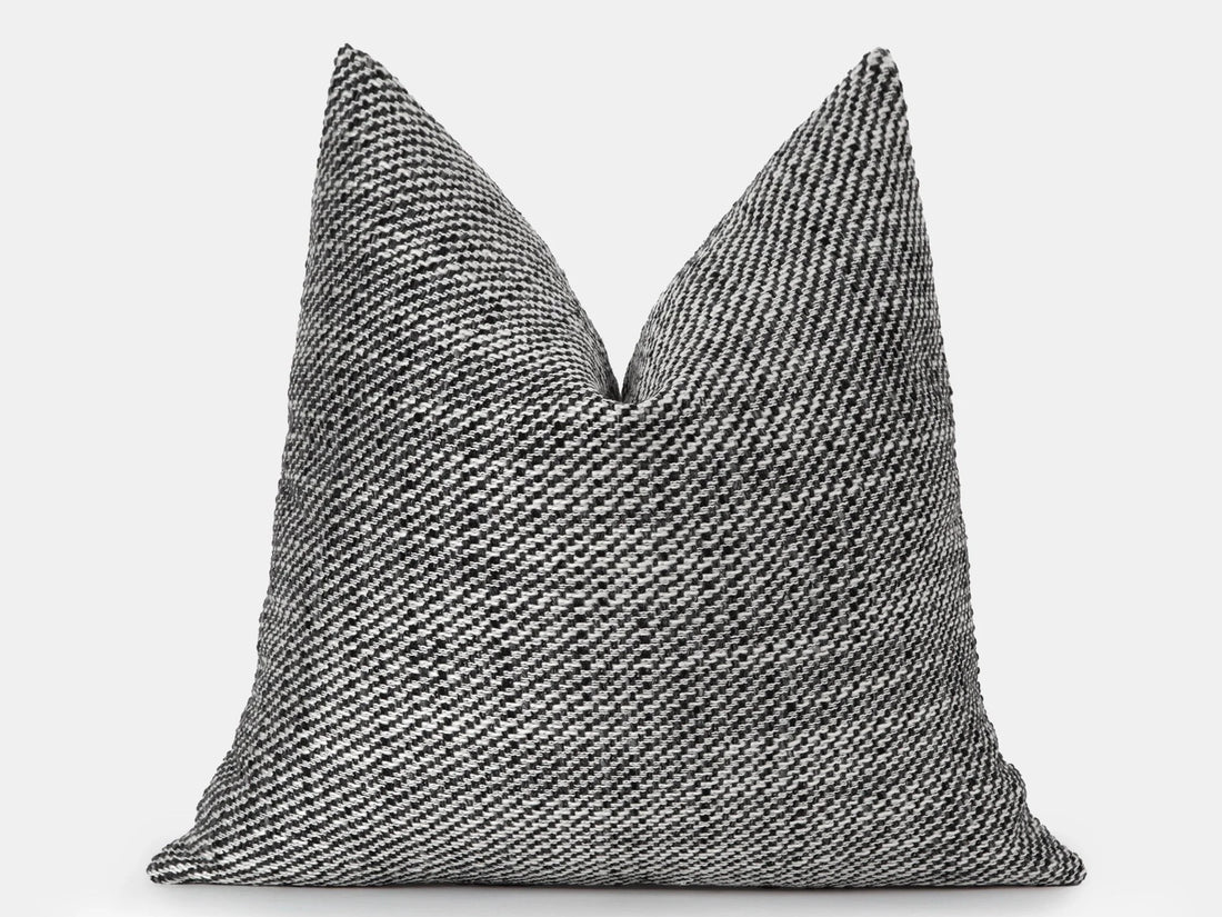 Black and White Woven Pillow Cover