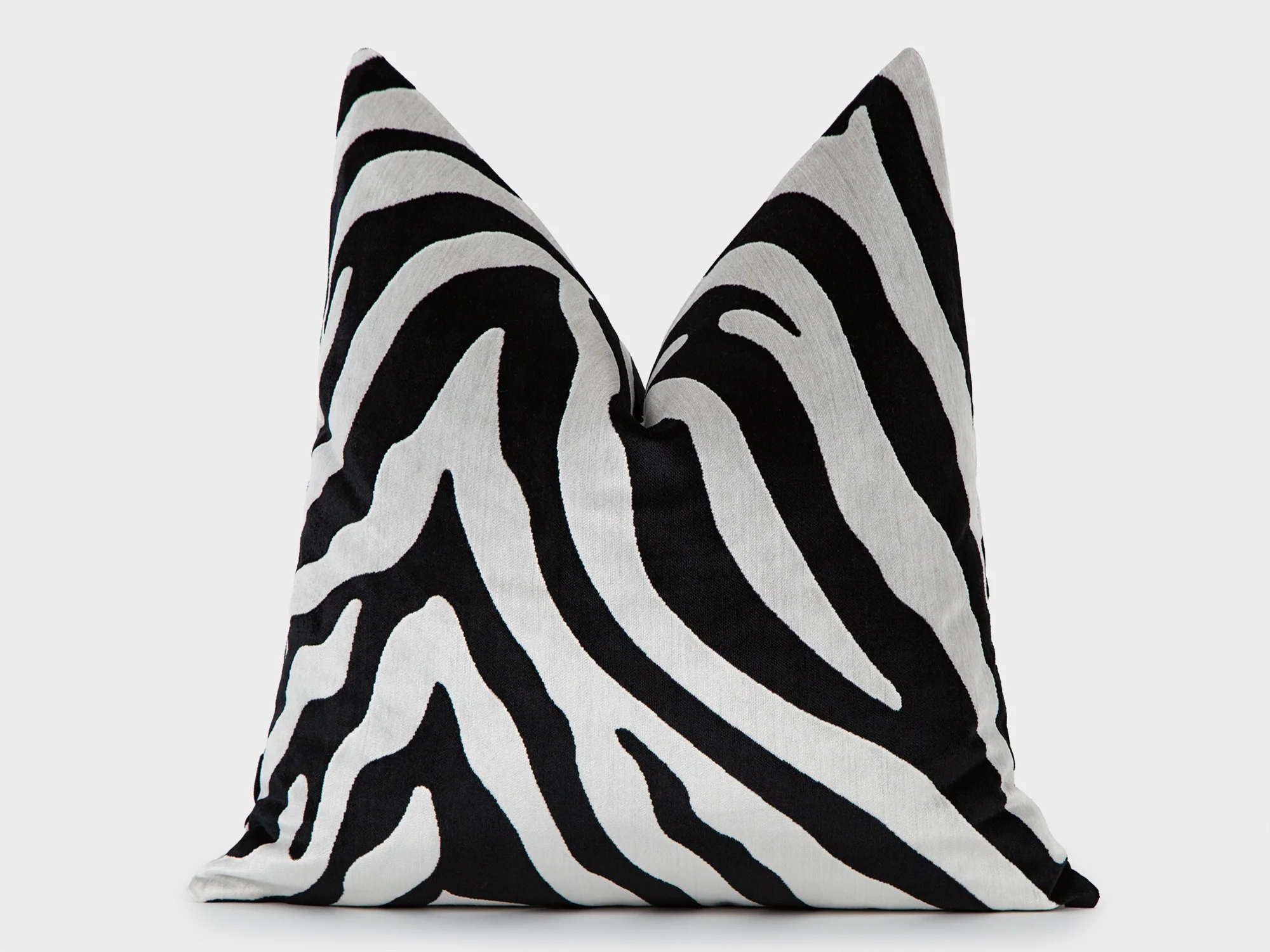Black and White Zebra Velvet Pillow Cover