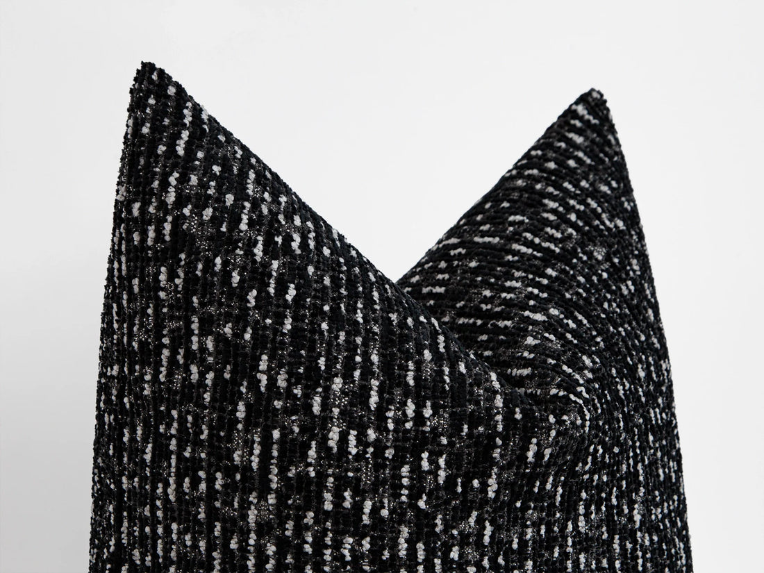 Black Textured Pillow Cover