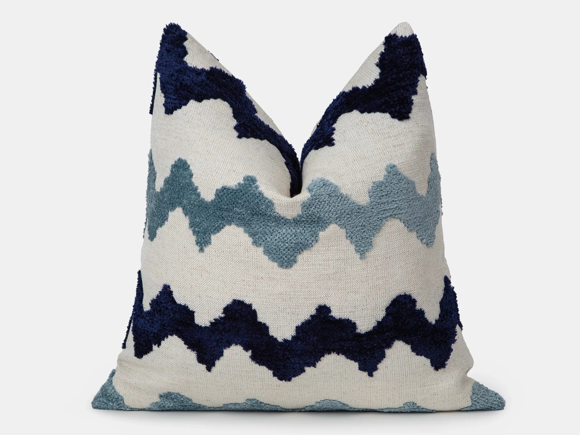 Blue Chevron Pillow Cover - Textured & Soft