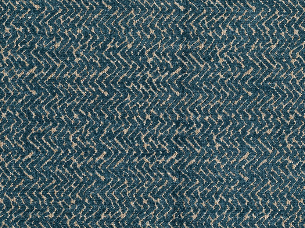 Blue Chevron Upholstery Fabric - Textured & Soft