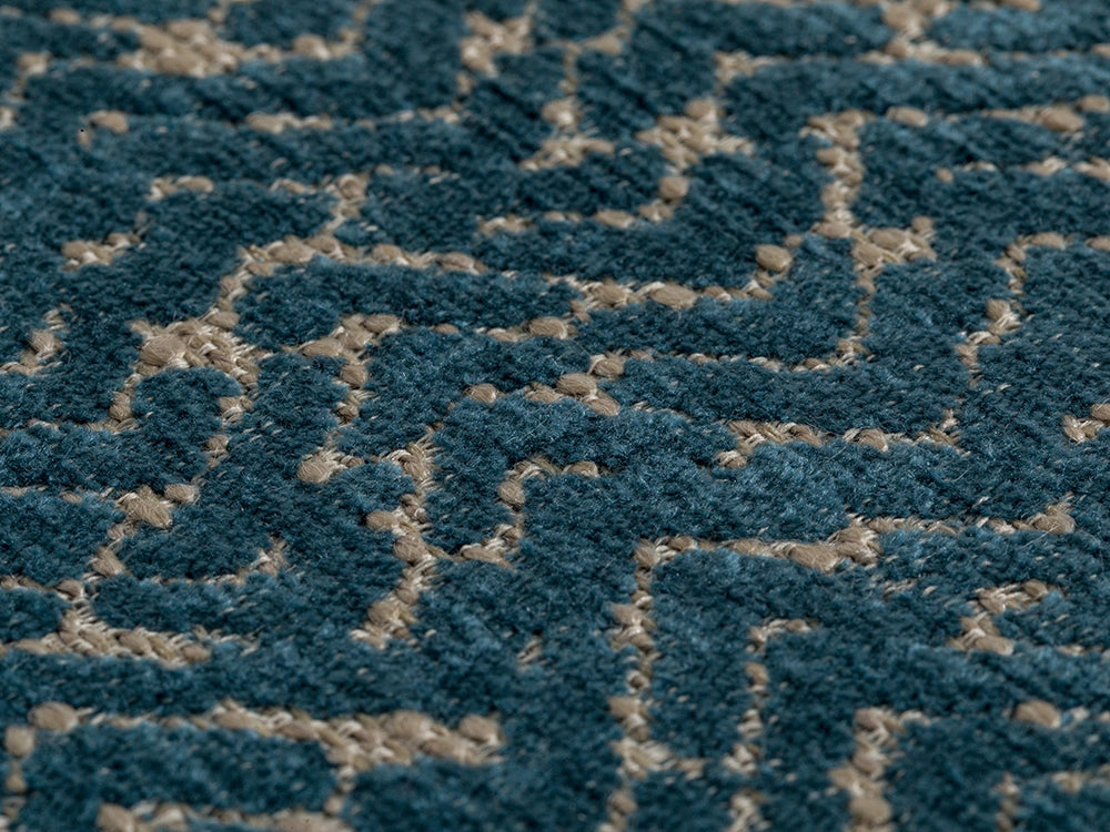 Blue Chevron Upholstery Fabric - Textured & Soft