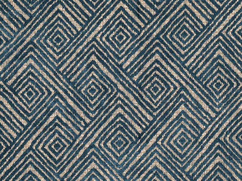 Blue Geometric Upholstery Fabric – Textured & Soft