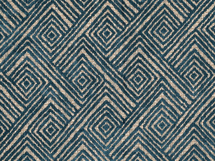 Blue Geometric Upholstery Fabric – Textured & Soft