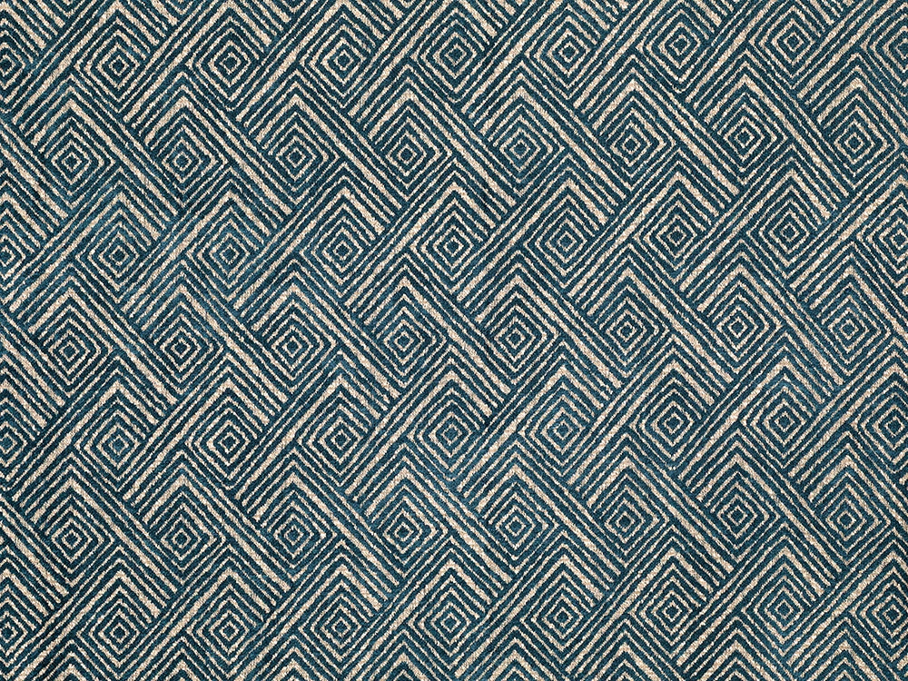 Blue Geometric Upholstery Fabric – Textured & Soft