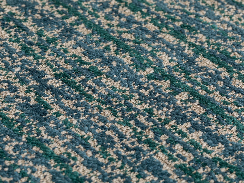 Blue Textured Upholstery Fabric - Woven & Striped