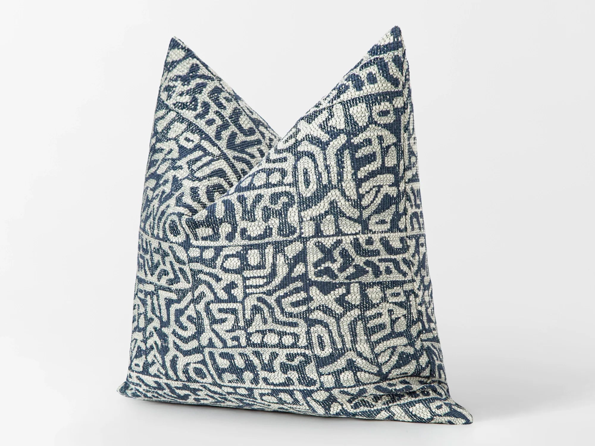 Blue Tribal Geometric Pillow Cover