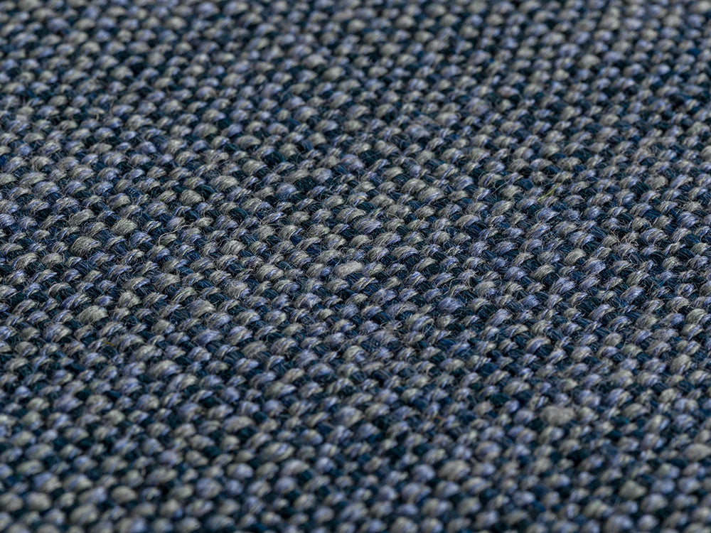 Blue Linen Look Upholstery Fabric - Woven & Heavy