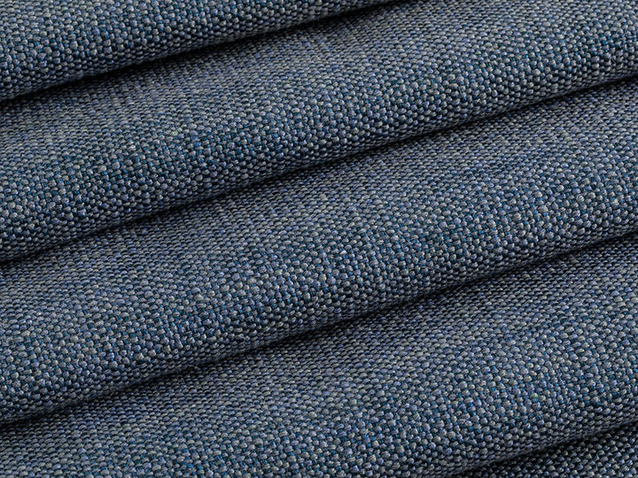 Blue Linen Look Upholstery Fabric - Woven & Heavy