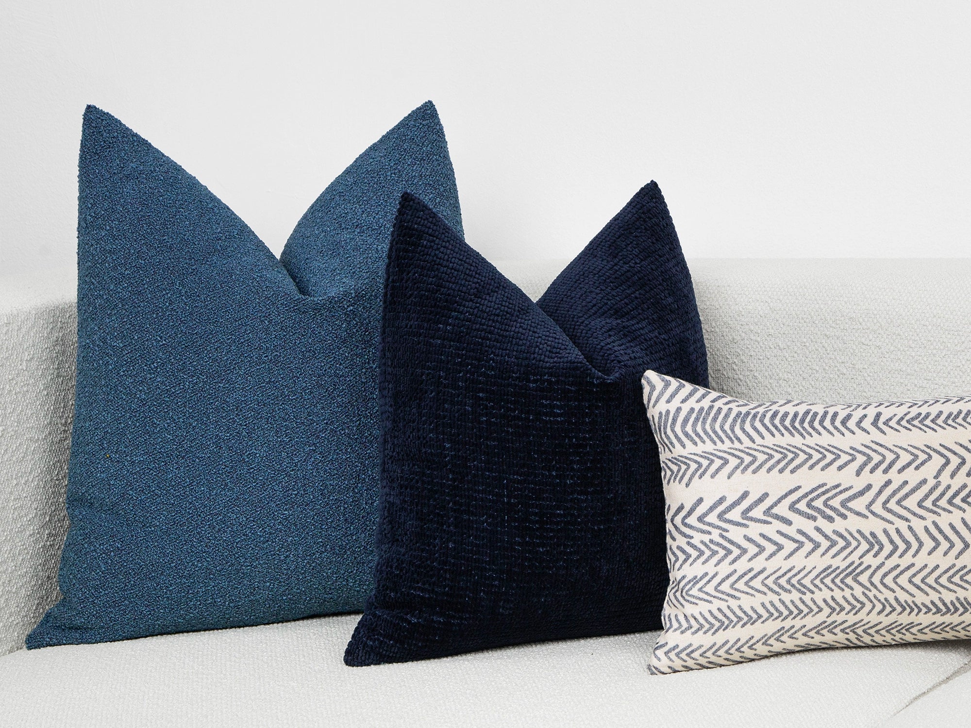 Deep Navy Textured Pillow Cover