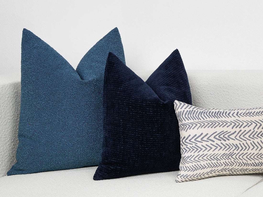 Deep Navy Textured Pillow Cover