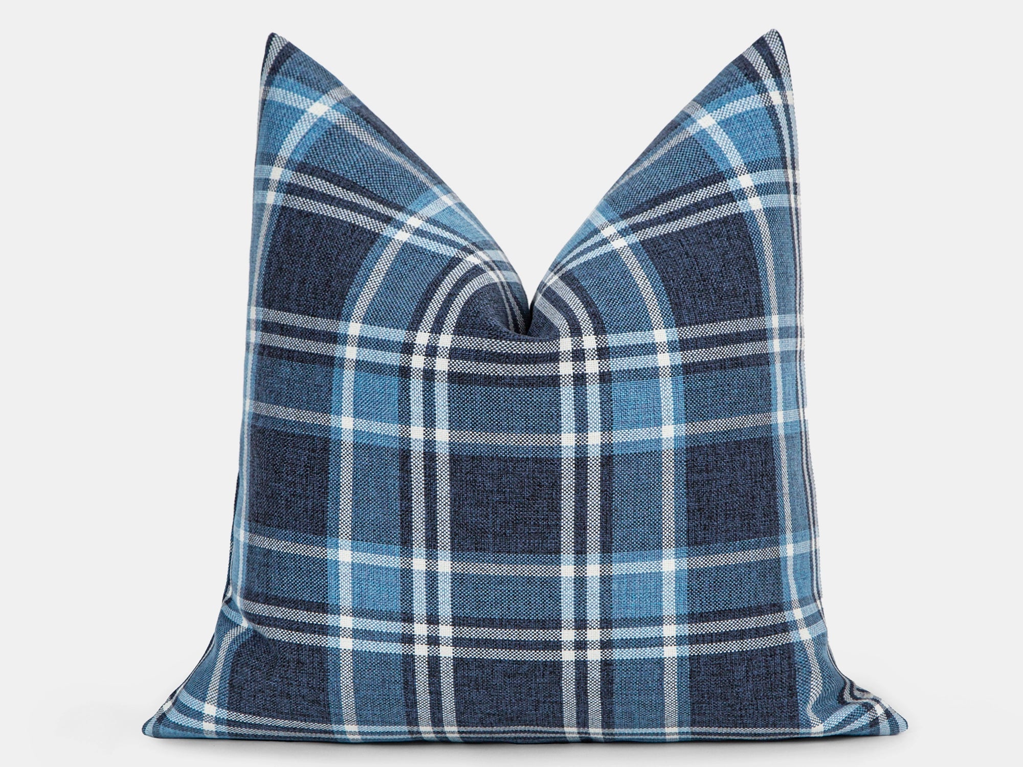 Blue Plaid Pillow Cover