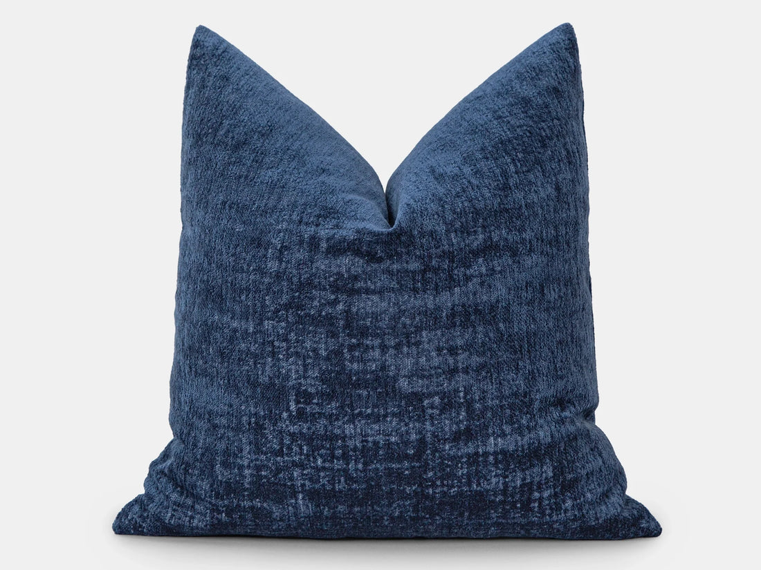 Blue Textured Pillow Cover