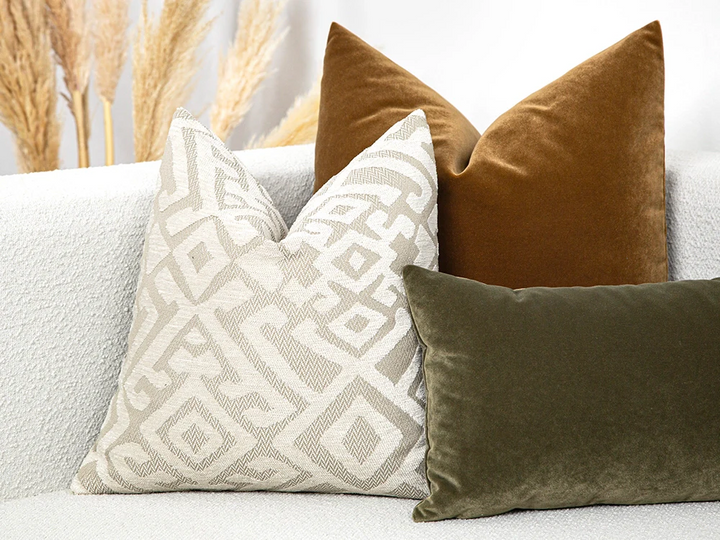 Ivory Ethnic Pillow Cover - Textured & Rustic