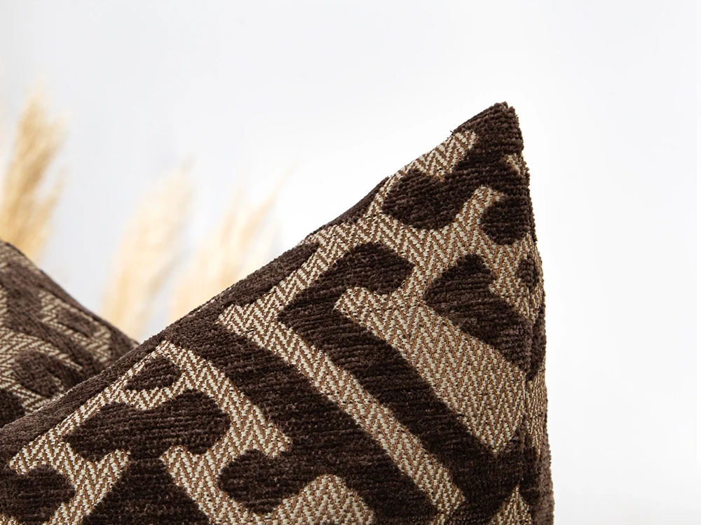 Brown Ethnic Pillow Cover - Textured & Rustic