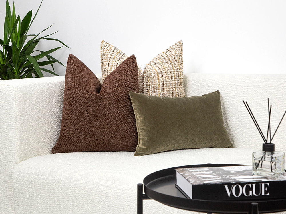 Dark Cognac Boucle Pillow Cover