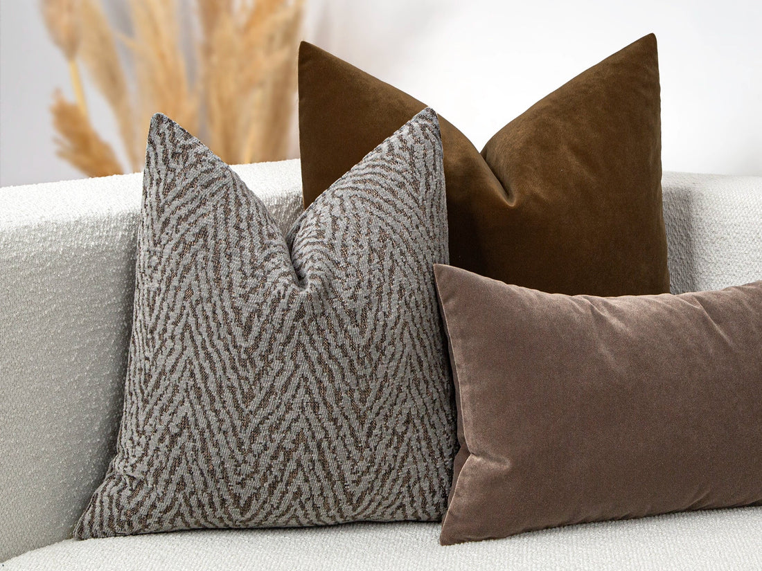 Taupe Gray Chevron Pillow Cover