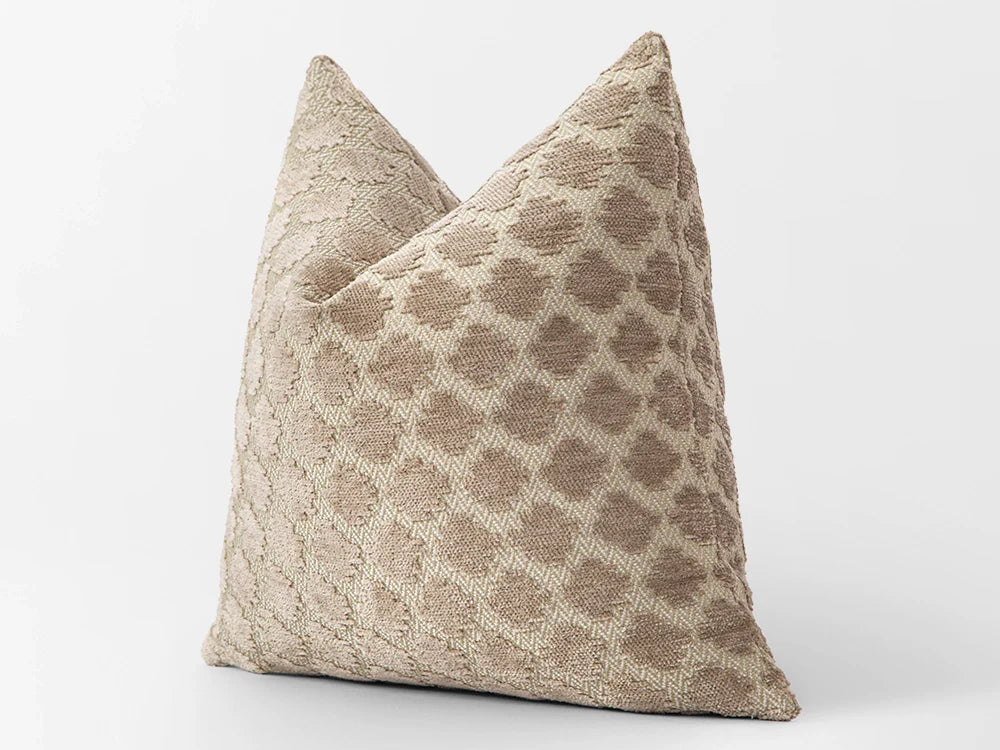 Beige Dotted Textured Pillow Cover