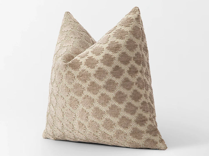 Beige Dotted Textured Pillow Cover
