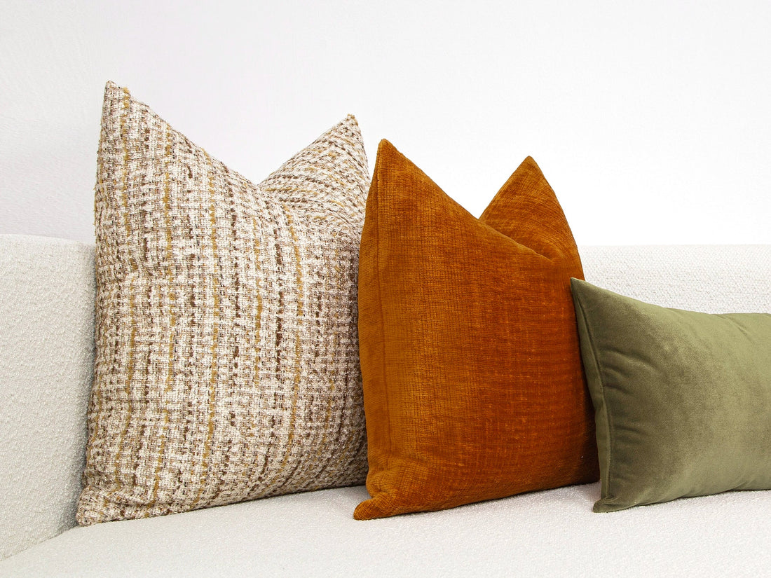 Burnt Orange Textured Pillow Cover