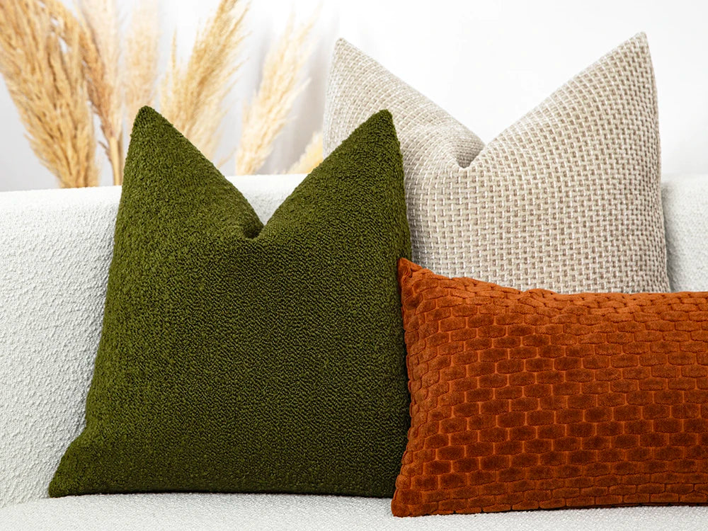 Olive Green Alpaca Pillow Cover