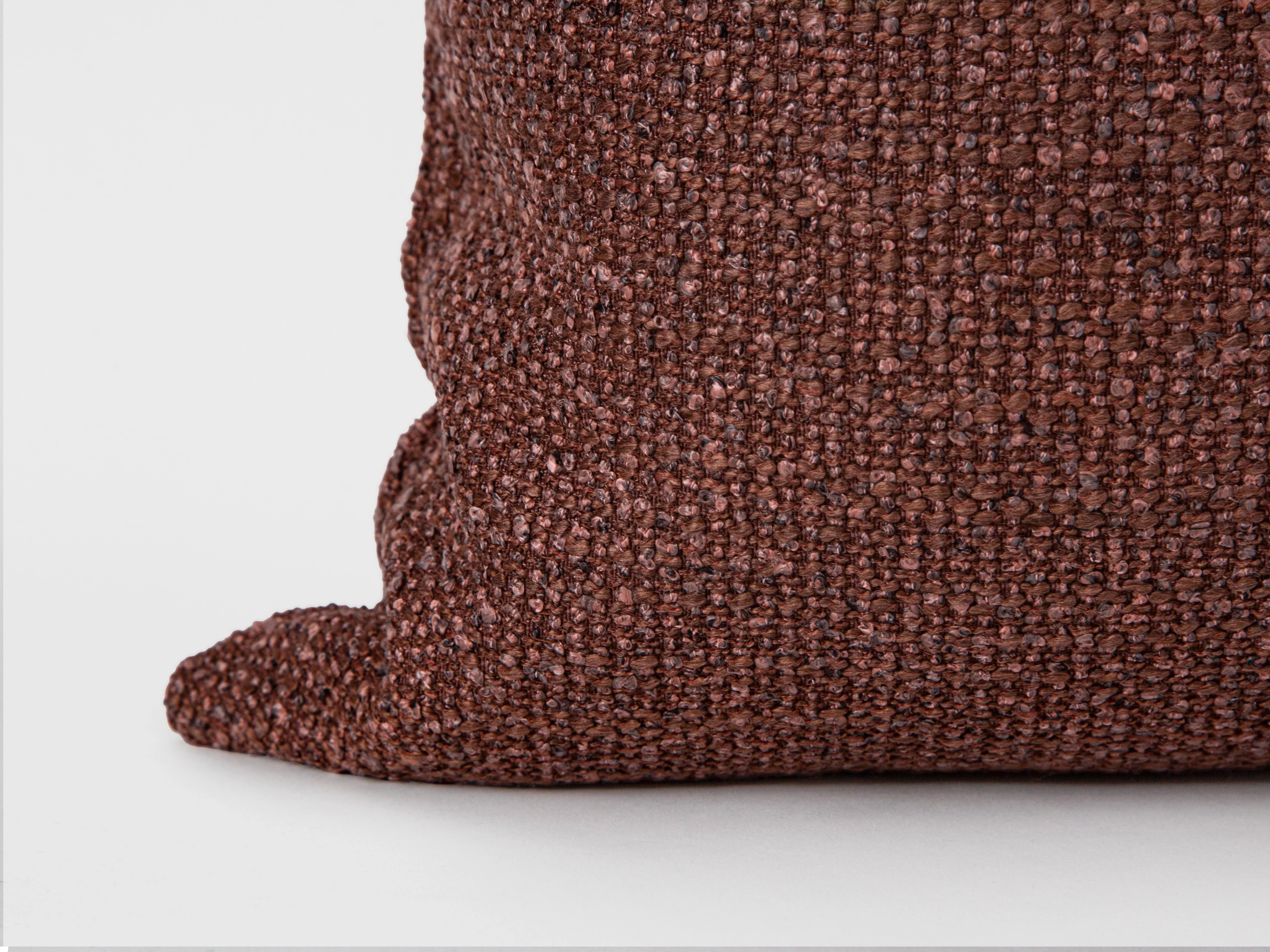 Copper Rose Textured Pillow Cover