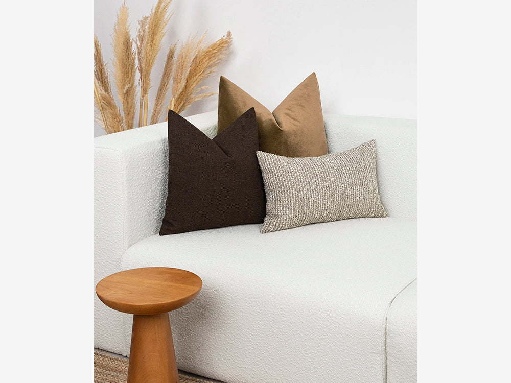 Dark Brown Linen Pillow Cover