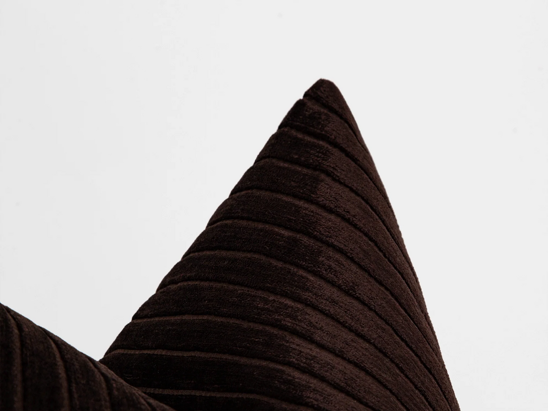 Dark Brown Shiny Velvet Corduroy Pillow Cover