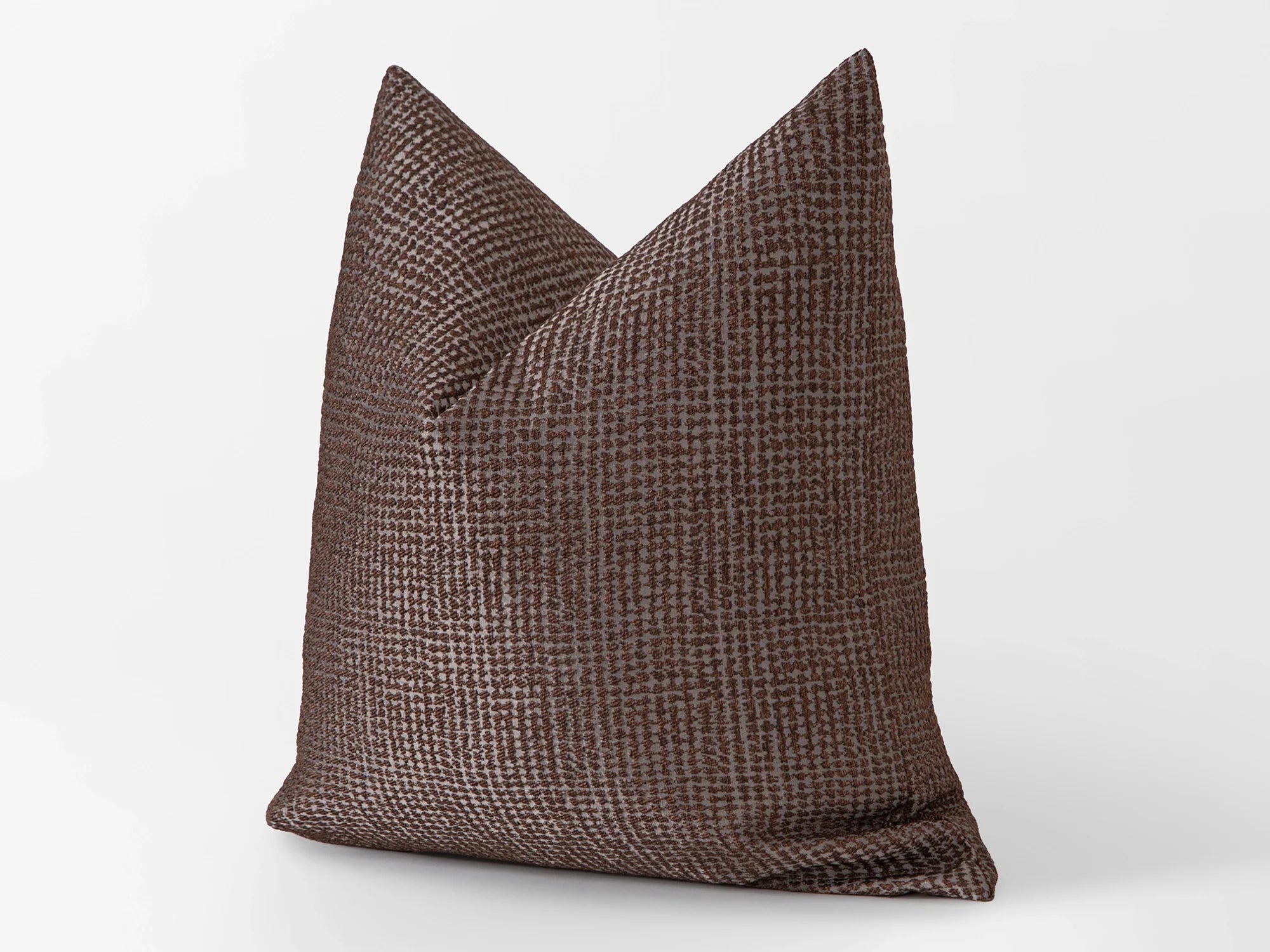 Brown Dotted Jacquard Pillow Cover