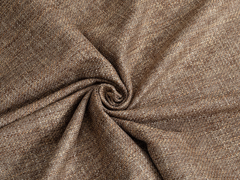 Brown Woven Upholstery Fabric - Linen Look