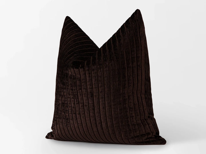 Dark Brown Shiny Velvet Corduroy Pillow Cover