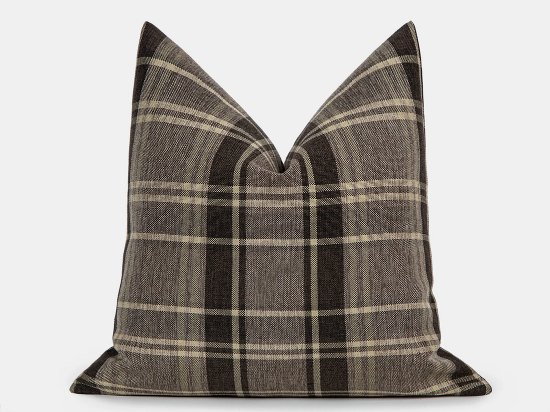 Brown Plaid Pillow Cover