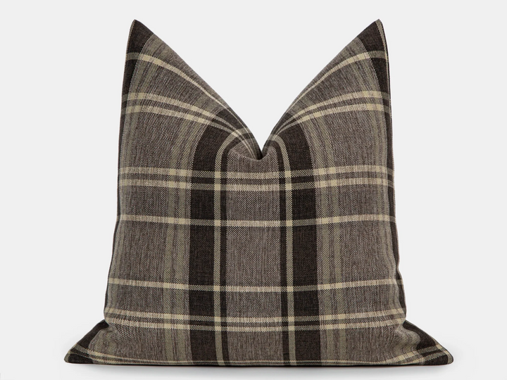 Brown Plaid Pillow Cover