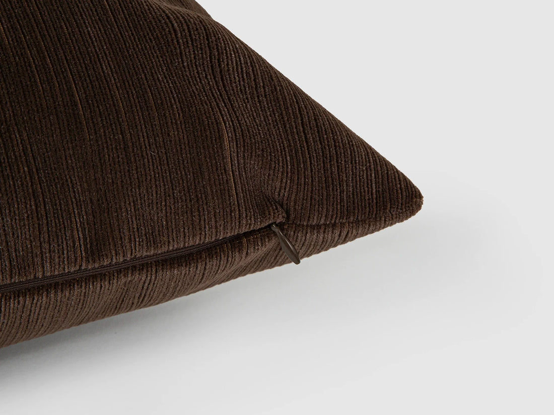 Brown Ribbed Velvet Pillow Cover