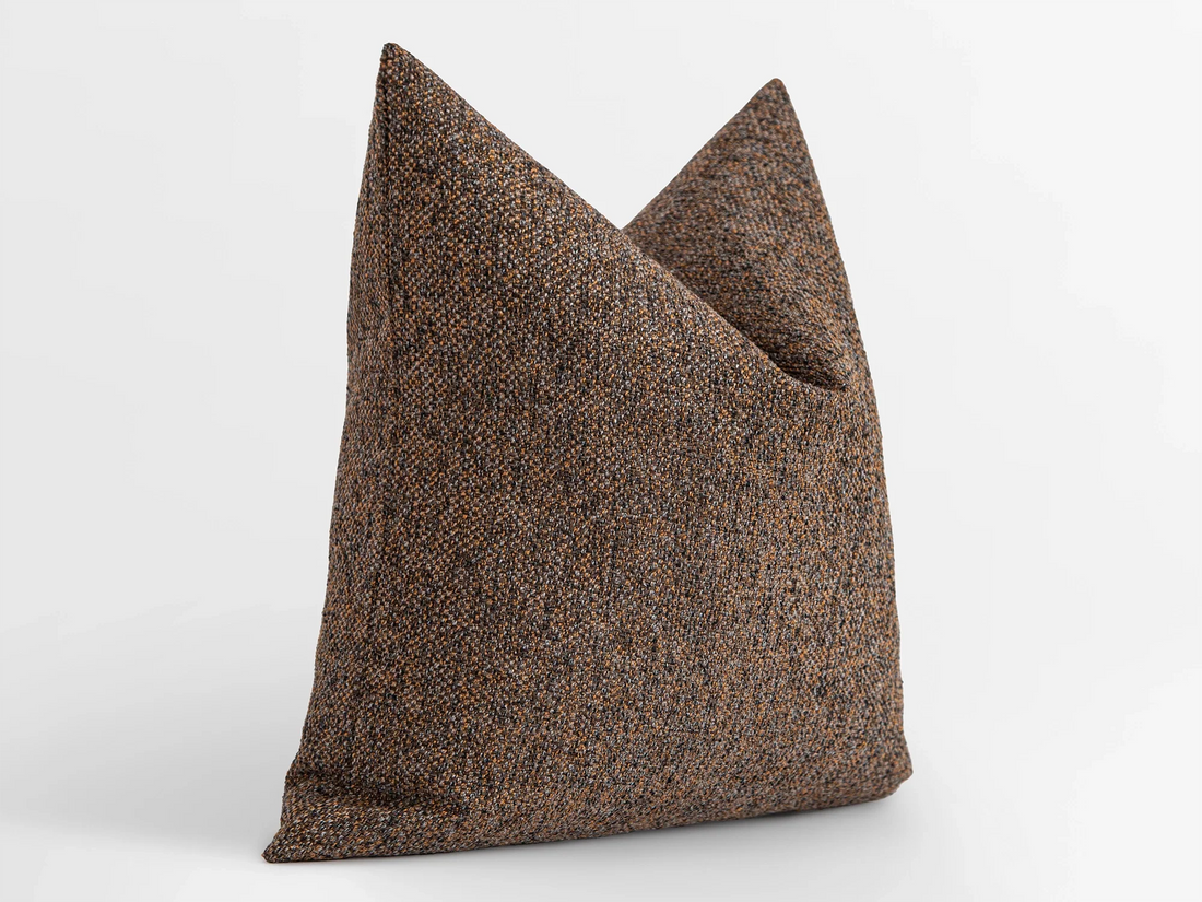 Rust Brown Woven Pillow Cover