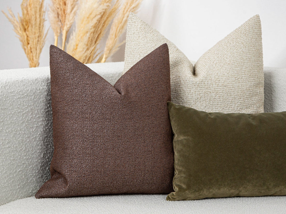 Brown Spotted Jacquard Pillow Cover