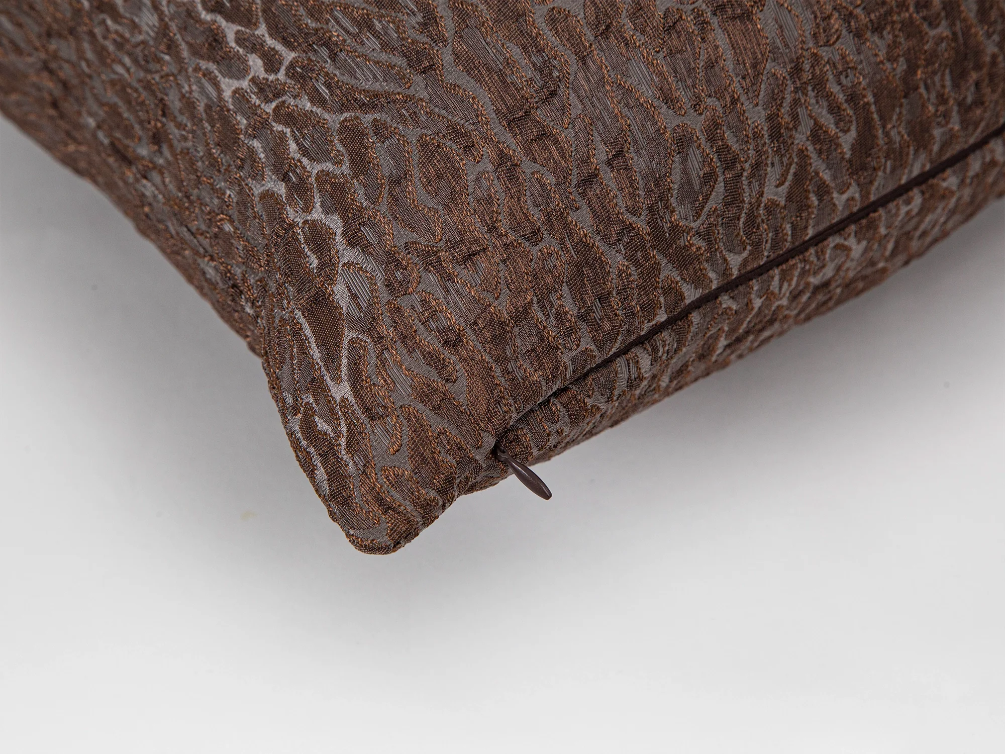 Brown Abstract Jacquard Pillow Cover