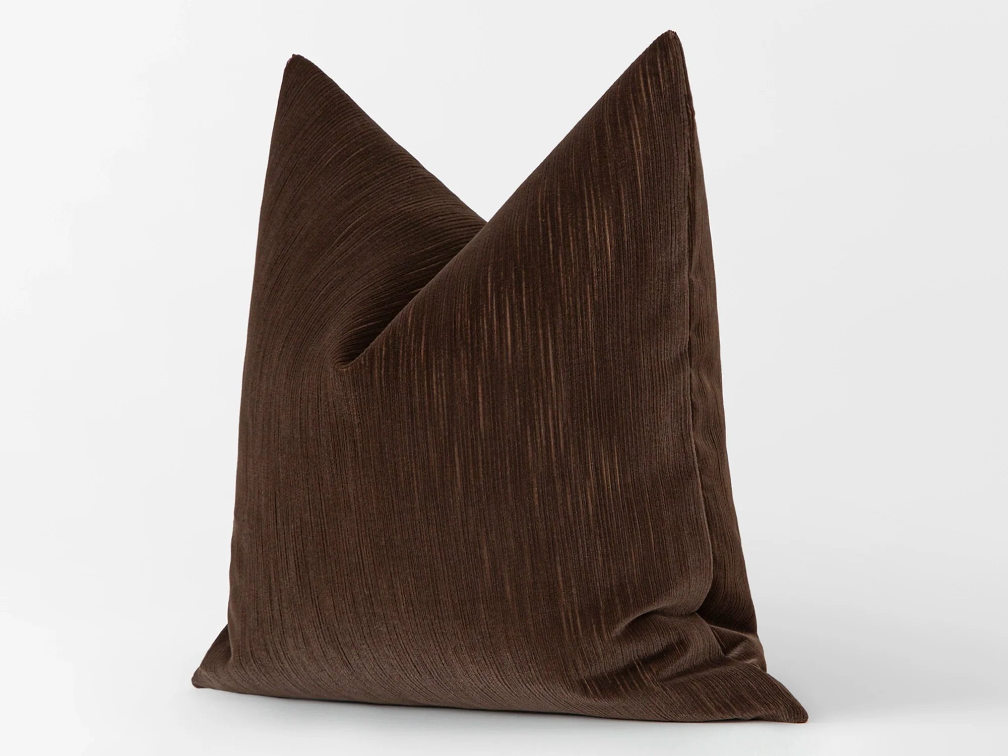 Brown Ribbed Velvet Pillow Cover