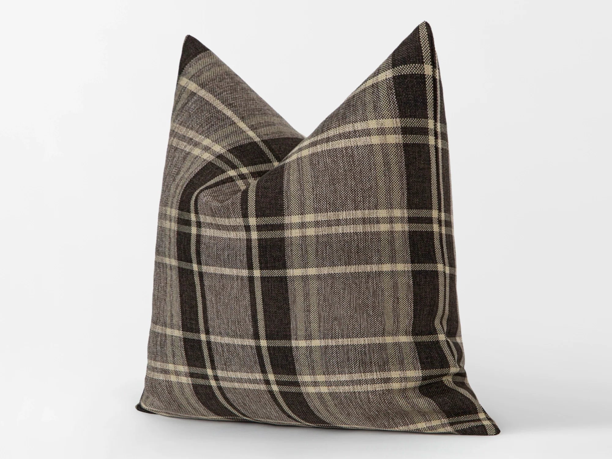 Brown Plaid Pillow Cover