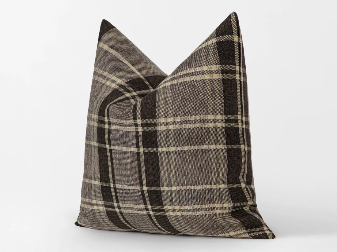 Brown Plaid Pillow Cover