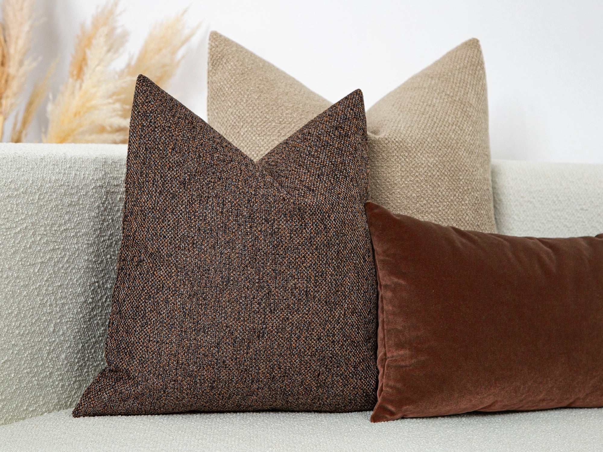 Rust Brown Woven Pillow Cover