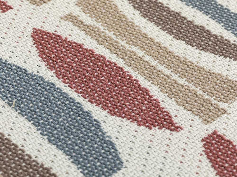 Burgundy Geometric Upholstery Fabric - Outdoor & Indoor