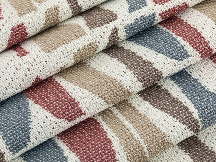 Burgundy Geometric Upholstery Fabric - Outdoor & Indoor