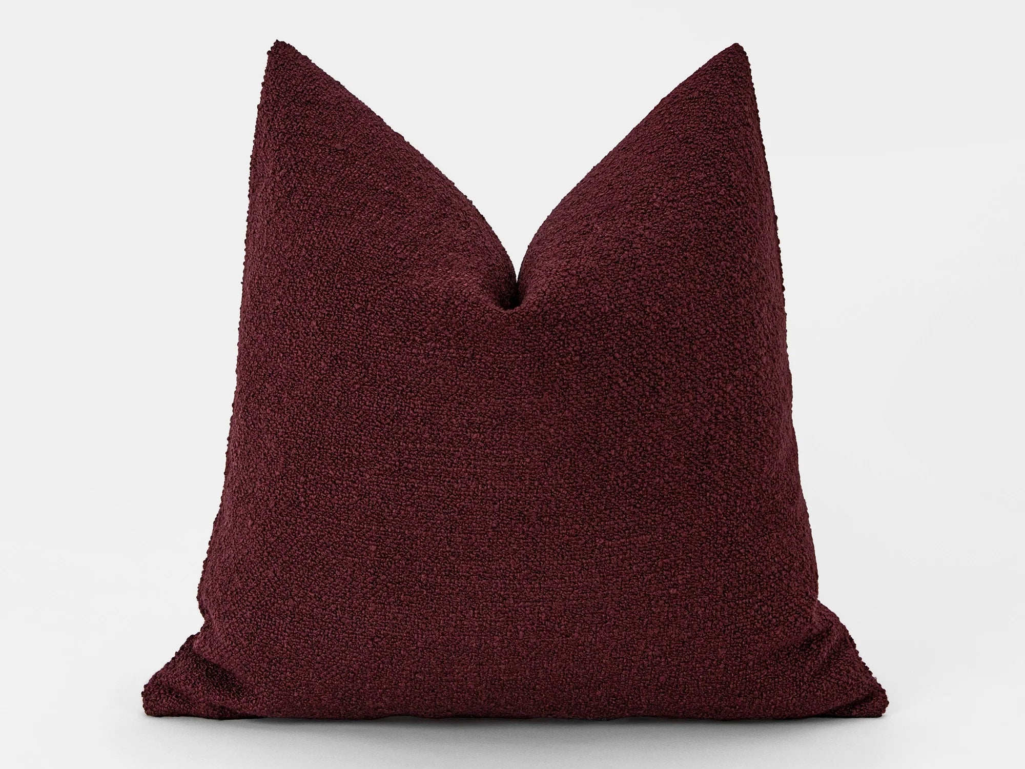 Burgundy Boho Boucle Pillow Cover