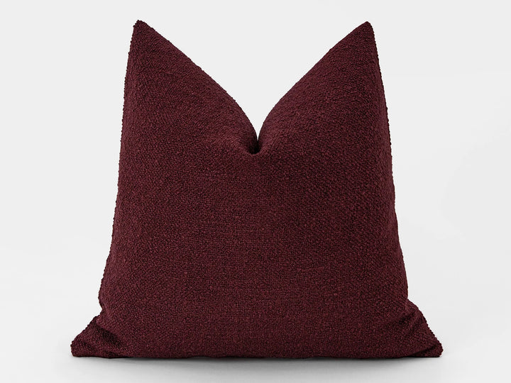 Burgundy Boho Boucle Pillow Cover