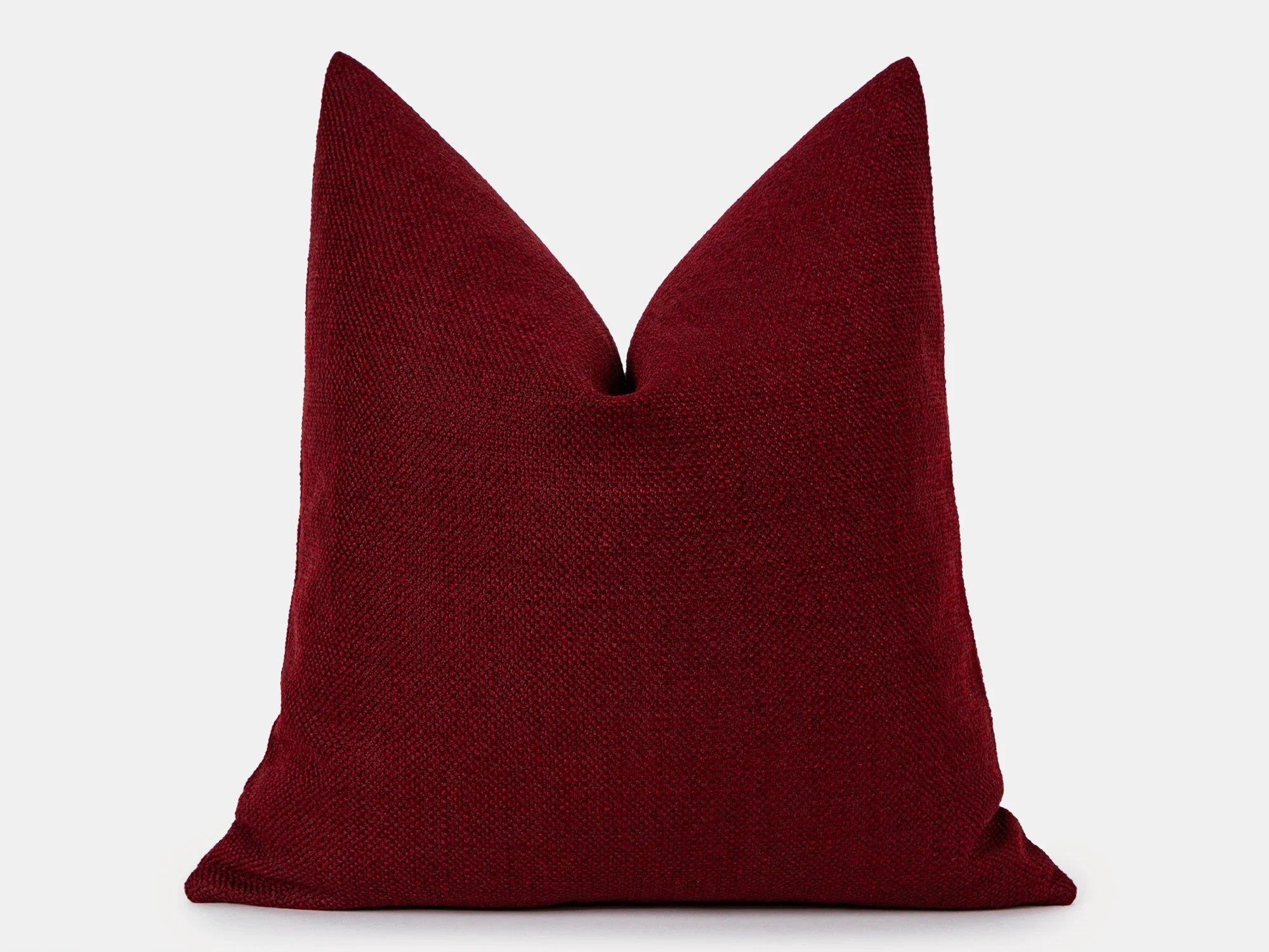 Burgundy Linen Pillow Cover