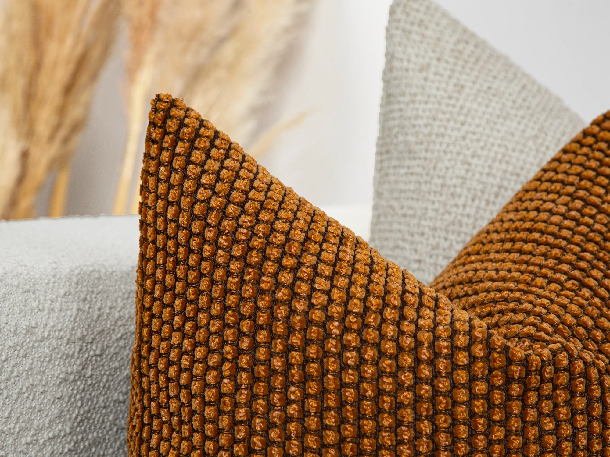 Burnt Orange Dotted Textured Pillow Cover