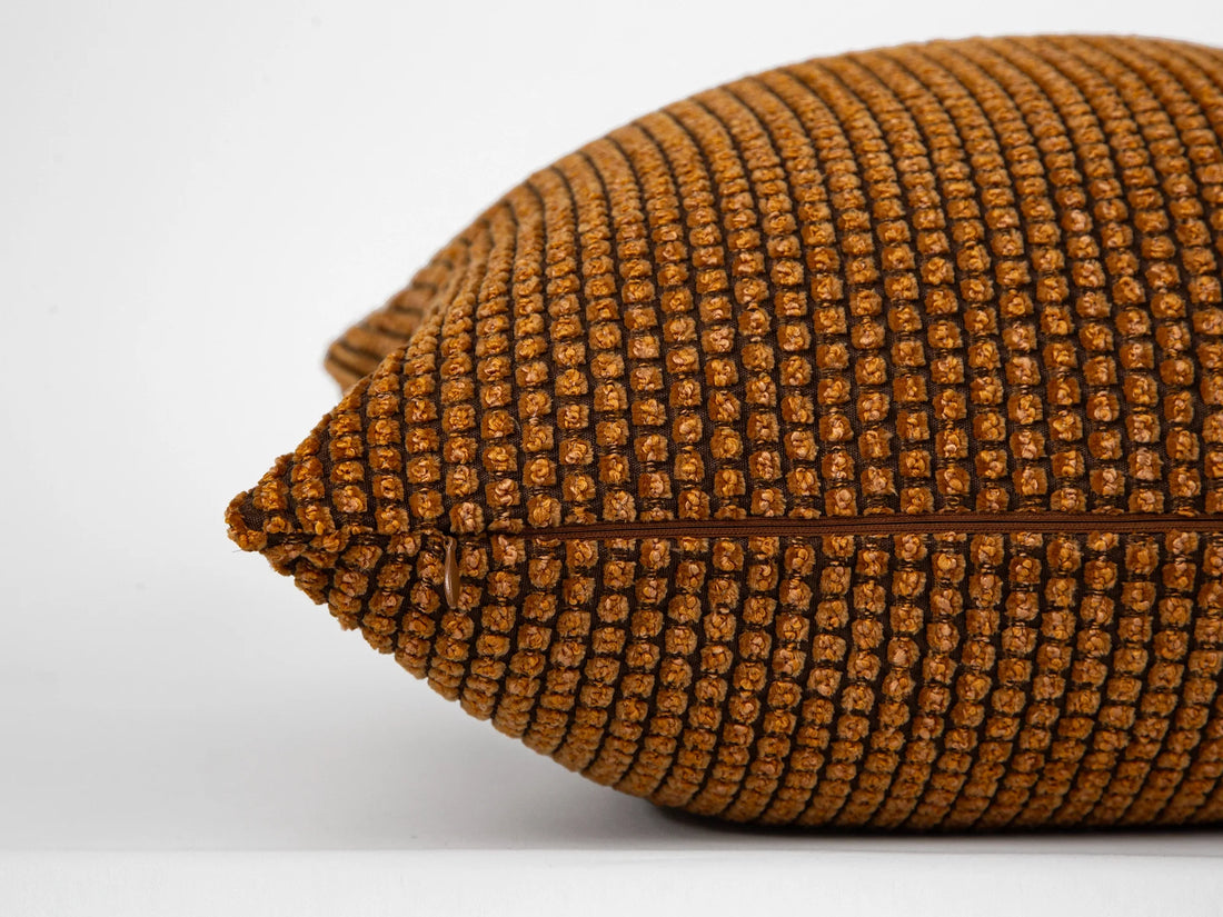 Burnt Orange Dotted Textured Pillow Cover