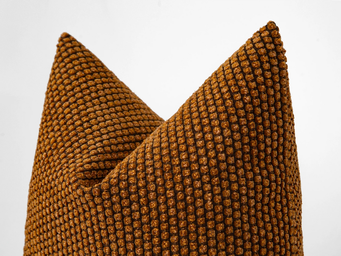 Burnt Orange Dotted Textured Pillow Cover