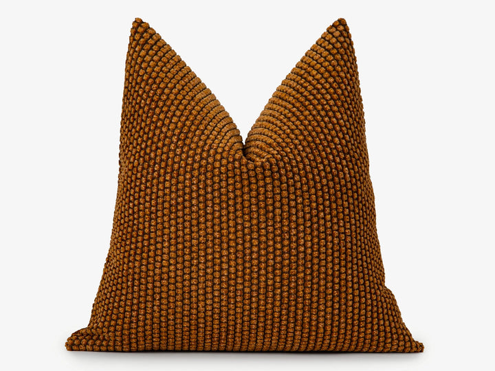 Burnt Orange Dotted Textured Pillow Cover